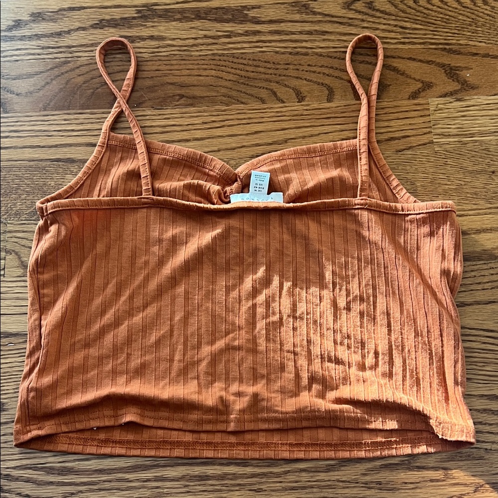 Topshop Rust Ribbed Camisole - Picture 2 of 3